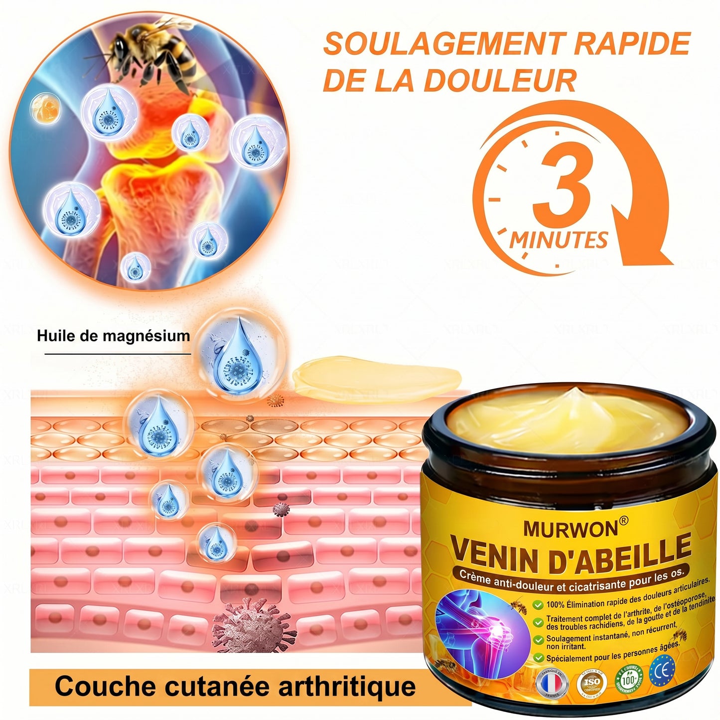30 % de réduction 🎁🎁 | Crème 𝐌𝐔𝐑𝐖𝐎𝐍® au venin d’abeille pour soulager les douleurs et favoriser le bien-être articulaire ✨✨✨ (Spécialement pour les seniors)