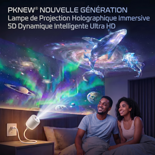 PKNEW® 🌌🍉 Lampe de projection holographique immersive 5D intelligente dynamique Ultra HD nouvelle génération 🫐