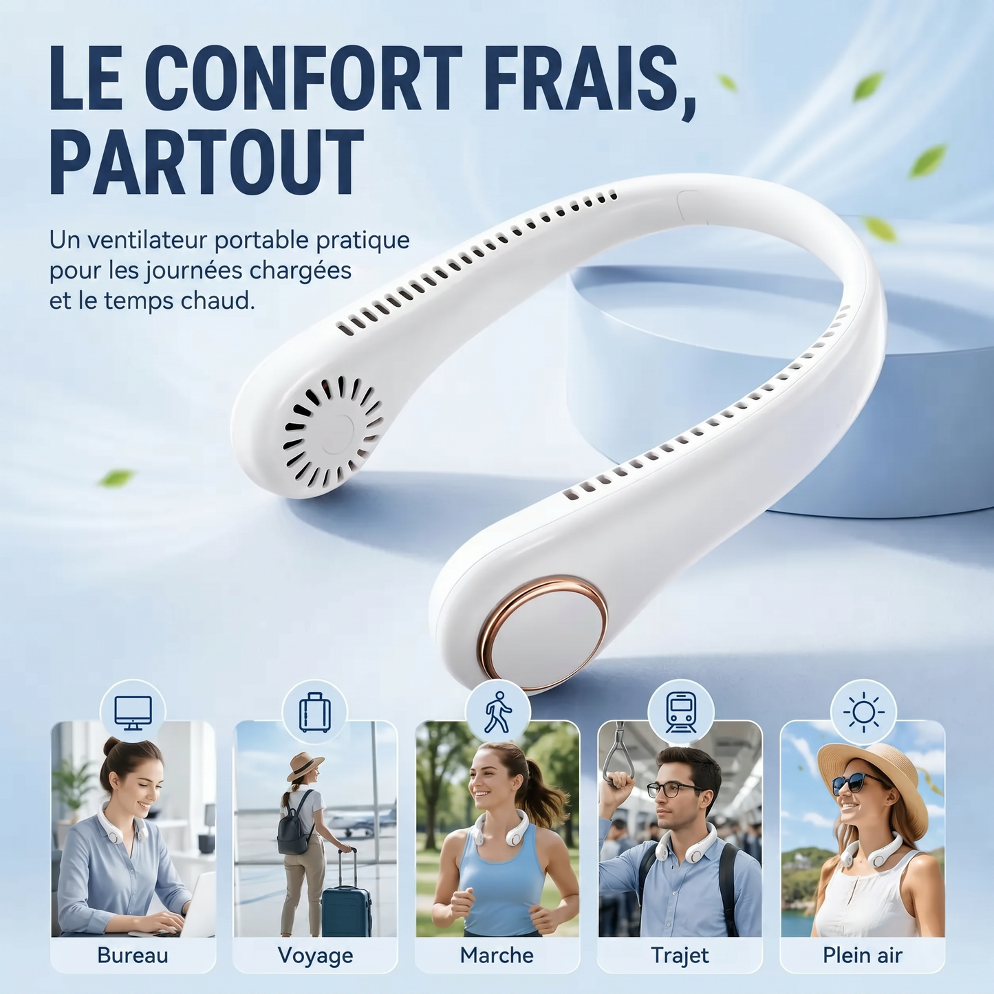 𝗣𝗞𝑵𝐄𝐖®🍉 𝒗𝒆𝒏𝒕𝒊𝒍𝒂𝒕𝒆𝒖𝒓 𝒅𝒆 𝒄𝒐𝒖 𝒔𝒂𝒏𝒔 𝒑𝒂𝒍𝒆𝒔, portable et mains libres, idéal pour un usage quotidien au bureau et en extérieur.🥥