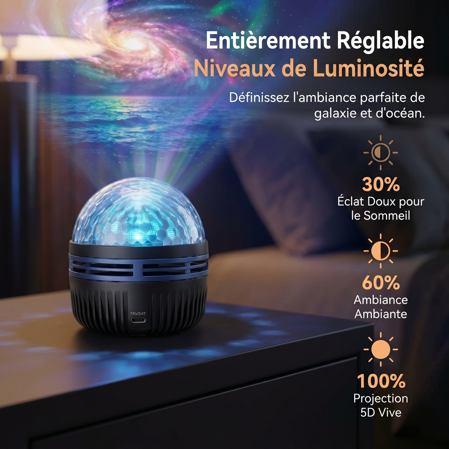 Boutique Officielle | 💖🍉 PKNEW® Projecteur de Ciel Étoilé Holographique Intelligent à 360° (HD Smart Dynamic 5D)🍉
