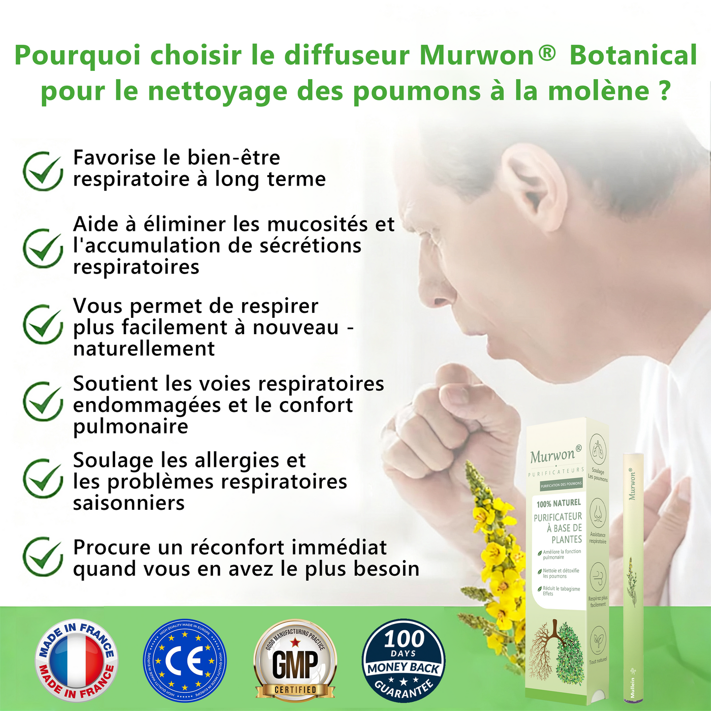 𝐃é𝐭𝐞𝐧𝐮𝐞 𝐞𝐭 𝐞𝐱𝐩𝐥𝐨𝐢𝐭é𝐞 𝐩𝐚𝐫 𝐥𝐚 𝐅𝐫𝐚𝐧𝐜𝐞✅ 𝑴𝒖𝒓𝙬𝙤𝐧® 𝑫𝒊𝒇𝒇𝒖𝒔𝒆𝒖𝒓 𝒅𝒆 𝑵𝒆𝒕𝒕𝒐𝒚𝒂𝒈𝒆 𝑷𝒖𝒍𝒎𝒐𝒏𝒂𝒊𝒓𝒆 à 𝒍𝒂 𝑴𝒐𝒍è𝒏𝒆 𝑩𝒐𝒕𝒂𝒏𝒊𝒒𝒖𝒆 (🫁 Toux, Pharyngite, essoufflement, expectorations, nez bouché, bronchite, symptômes allergiques, gêne pulmonaire)1🎉🎉