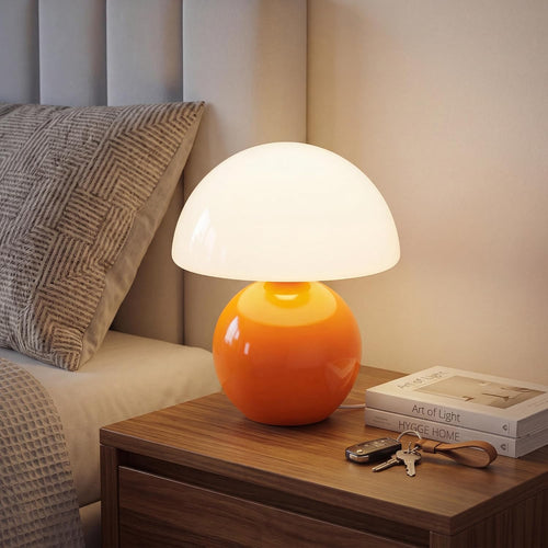 Lampe de table pour chambre à coucher, lampe de chevet effet glace craquelée, petite lampe de chevet moderne pour salon, jolie lampe de bureau au style mid-century.