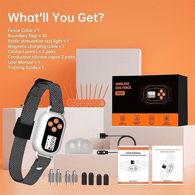 Clôture sans fil pour chien Portable Léger Durable Plastique Noir 1 PC