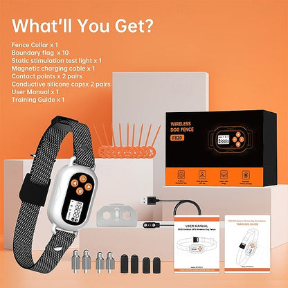 Clôture sans fil pour chien Portable Léger Durable Plastique Noir 1 PC