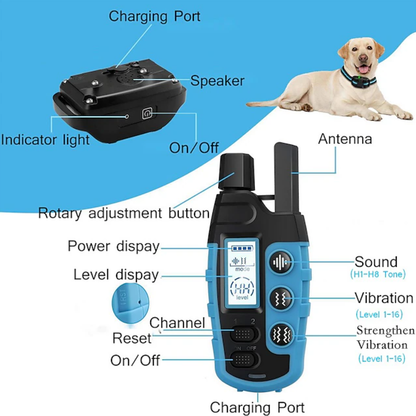 Collier de dressage pour chien sans chocs, rechargeable et étanche IPX7 Collier de dressage pour chien à vibrations et bips