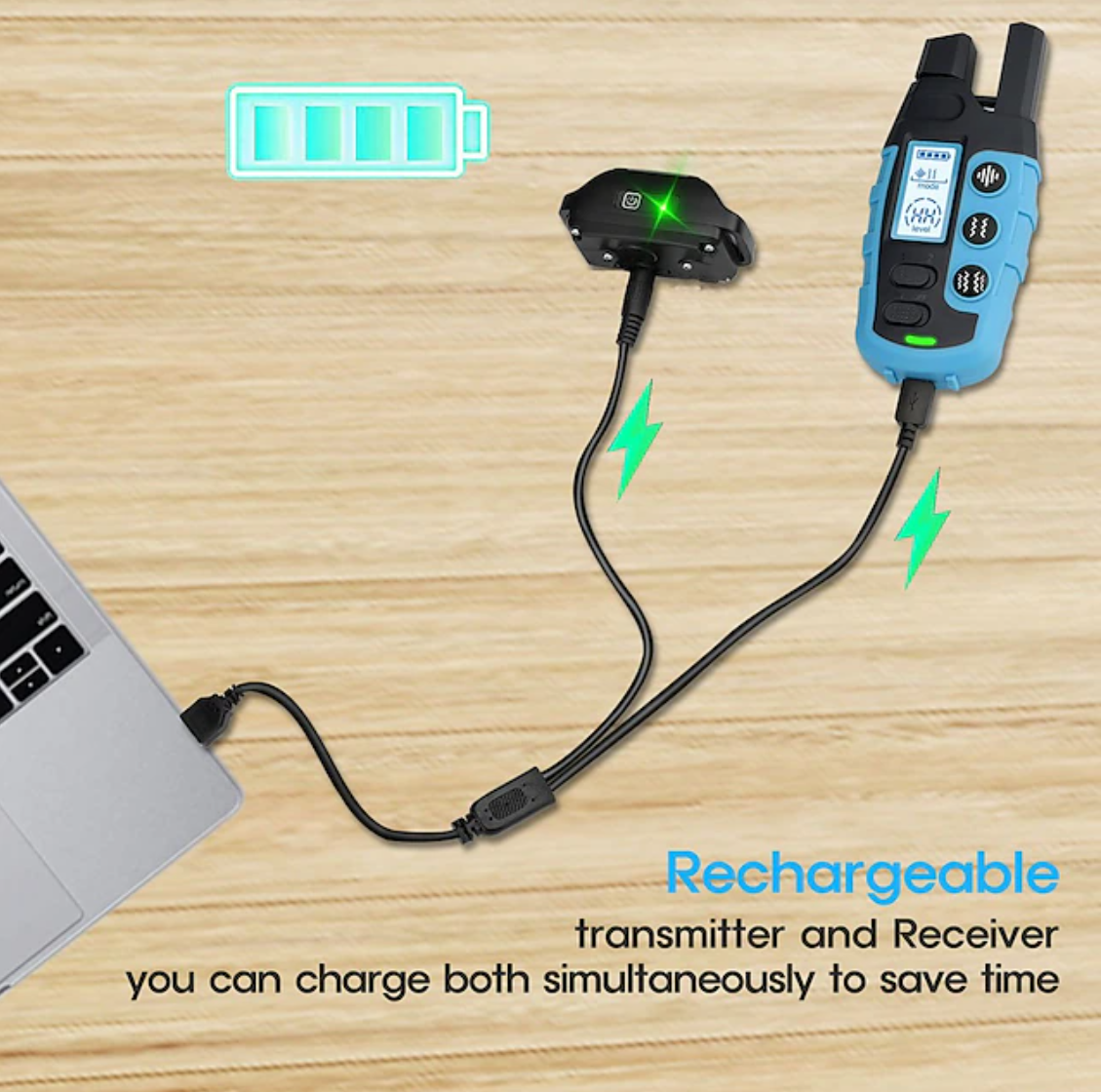 Collier de dressage pour chien sans chocs, rechargeable et étanche IPX7 Collier de dressage pour chien à vibrations et bips